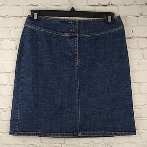 Ann Taylor Denim Jean Skirt 8 Blue no pockets
